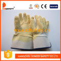 Guantes de trabajo de arruga de látex amarillo, algodón o Jersey Liner (DCL413)